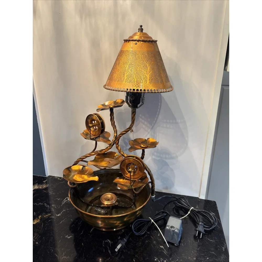Copper Water Wheels Fountain & Lamp- Feng Shui Sphere